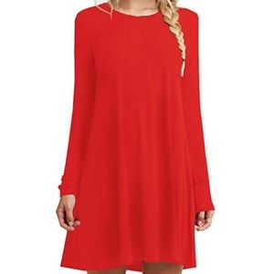 Red long sleeve dress